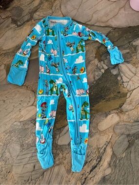 Little Sleepies Turquoise Toy Story Footed Pajamas